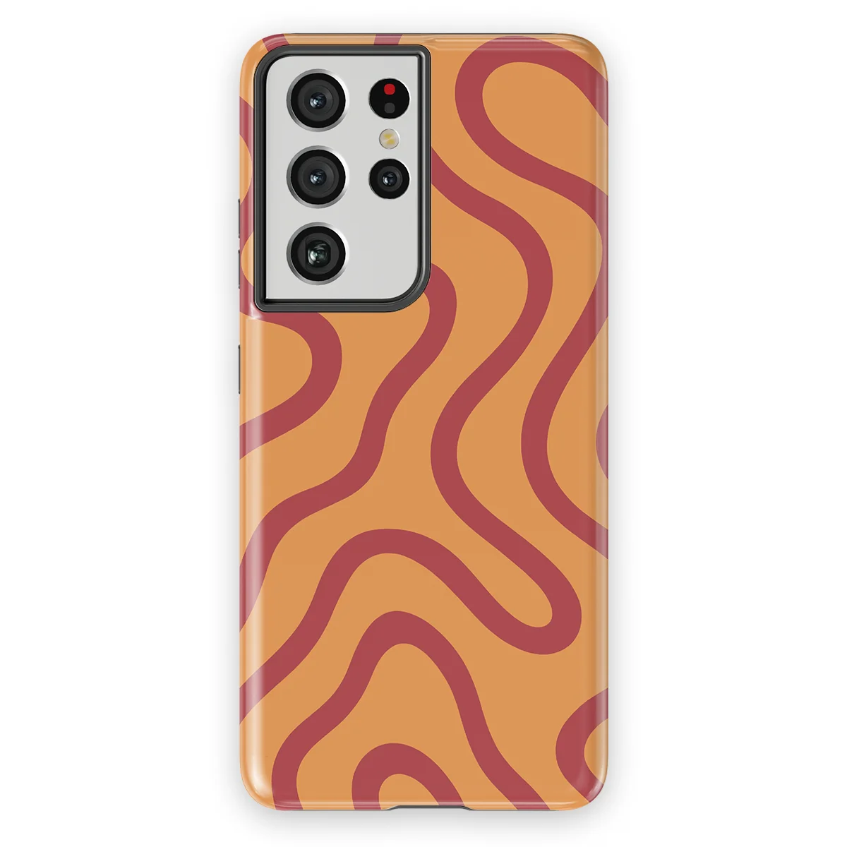 Curvy Lines - Terracotta Twist - Orange/Red case for Galaxy S21 Ultra - Image 1