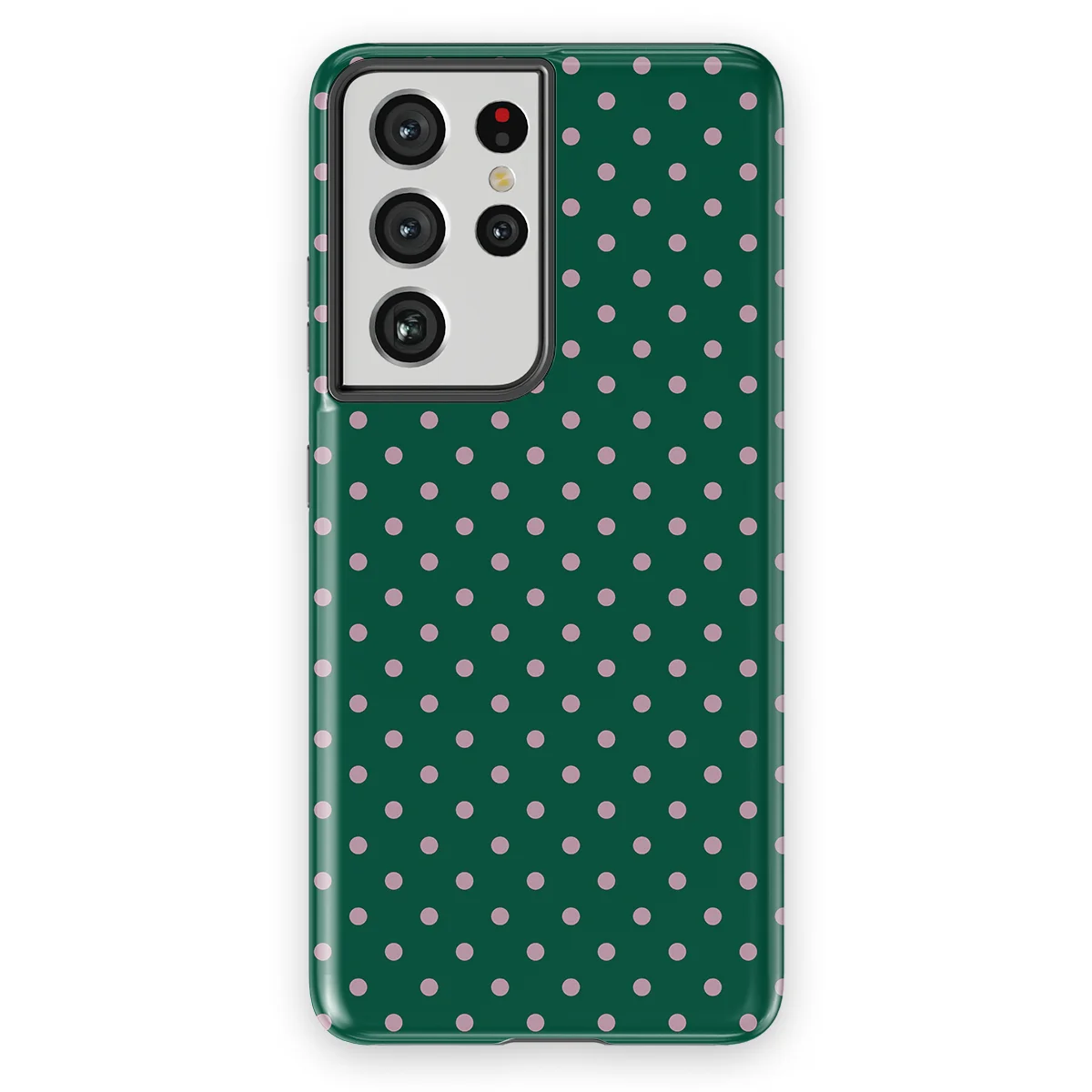 Polka Dots - Forest Blush - Green/Pink case for Galaxy S21 Ultra - Image 1