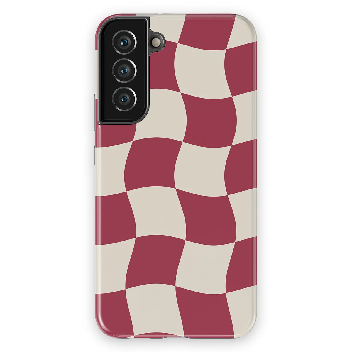 Checkered Warp - Crimson Wave - Red/White/Multicolor case for Galaxy S22 Plus - Image 1
