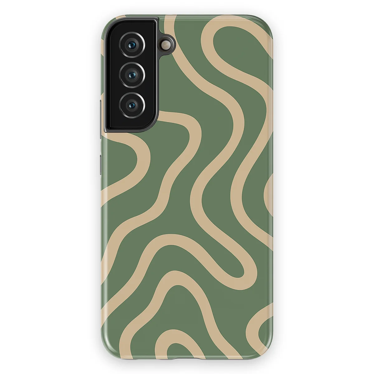 Curvy Lines - Olive Drift - Green/Beige case for Galaxy S22 Plus - Image 1