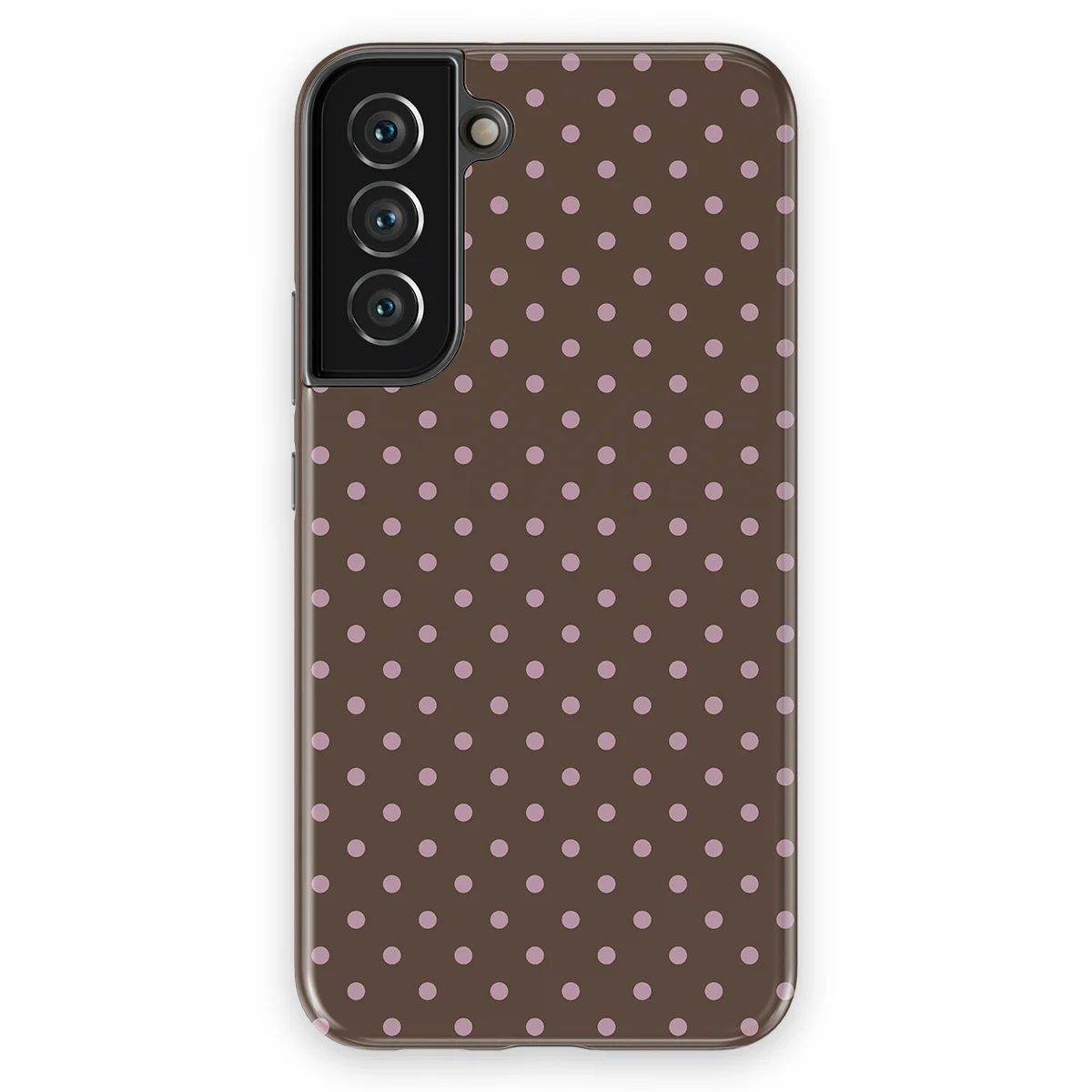 Polka Dots - Choco Blush - Brown/Pink case for Galaxy S22 Plus - Image 1