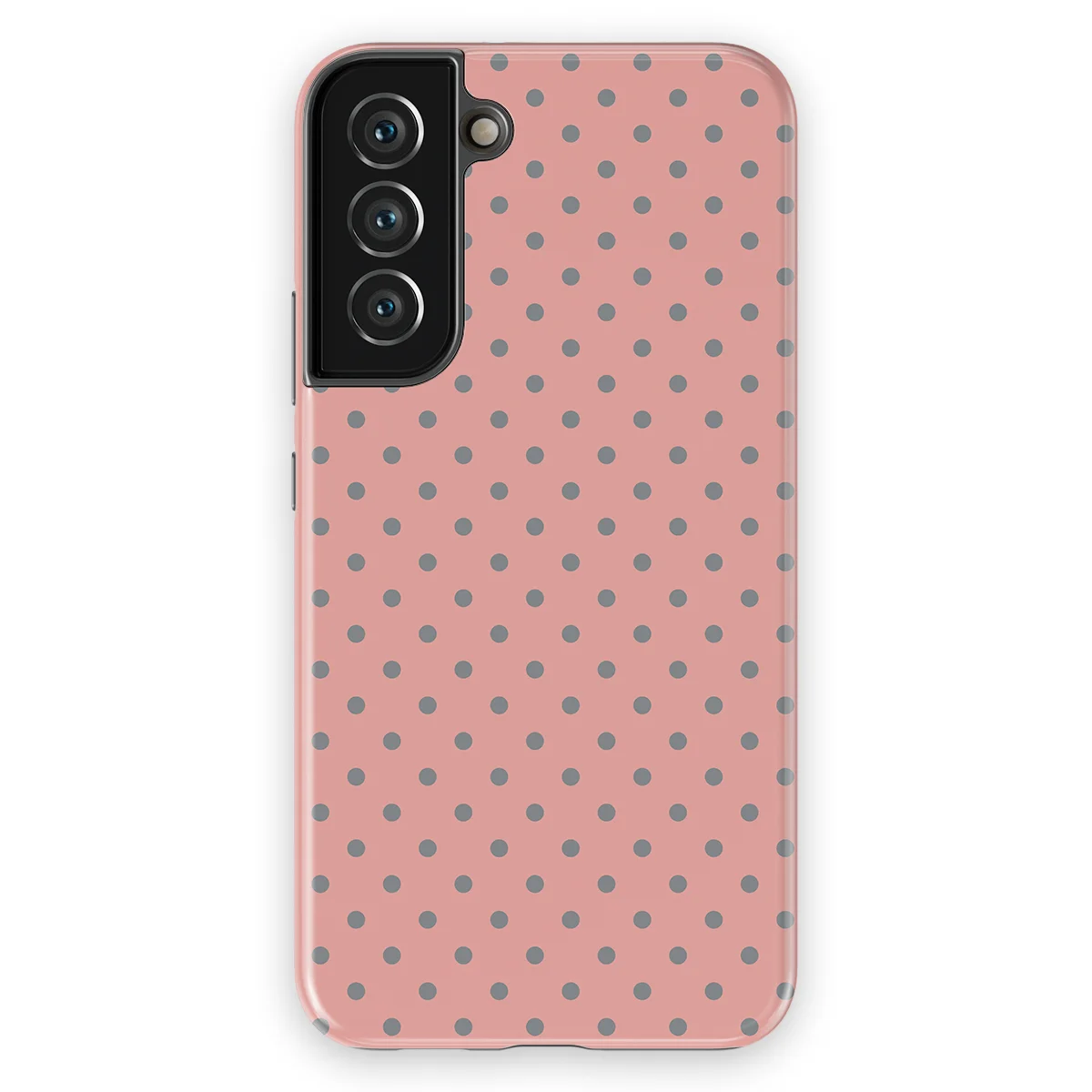 Polka Dots - Soft Grey Dots - Pink/Grey case for Galaxy S22 Plus - Image 1