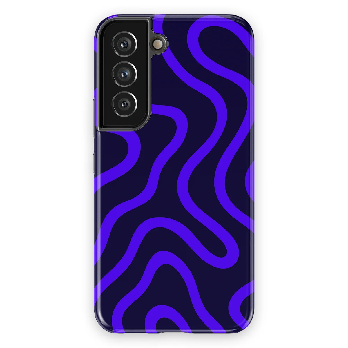 Curvy Lines - Electric Dusk - Black/Blue case for Galaxy S22 - Image 1