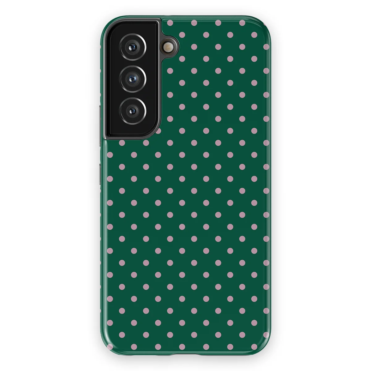 Polka Dots - Forest Blush - Green/Pink case for Galaxy S22 - Image 1