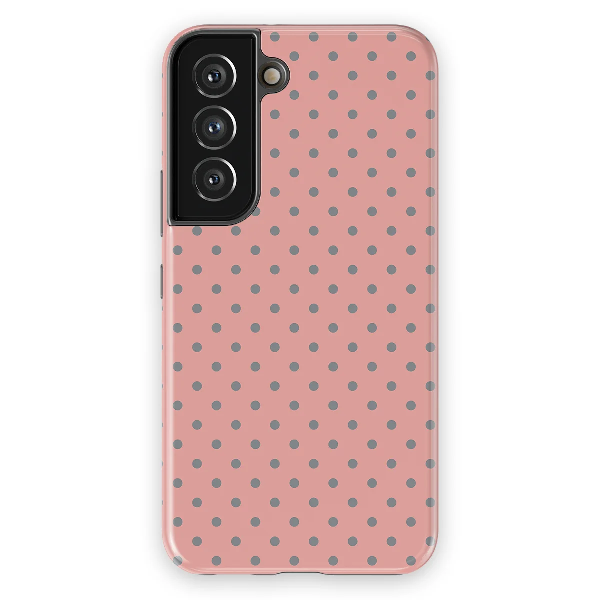 Polka Dots - Soft Grey Dots - Pink/Grey case for Galaxy S22 - Image 1