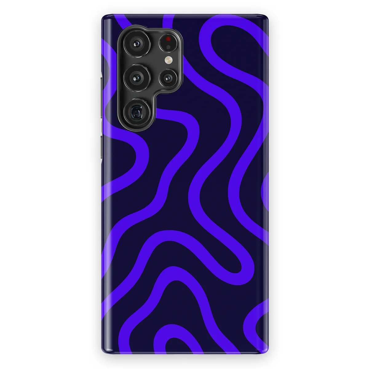 Curvy Lines - Electric Dusk - Black/Blue case for Galaxy S22 Ultra - Image 1
