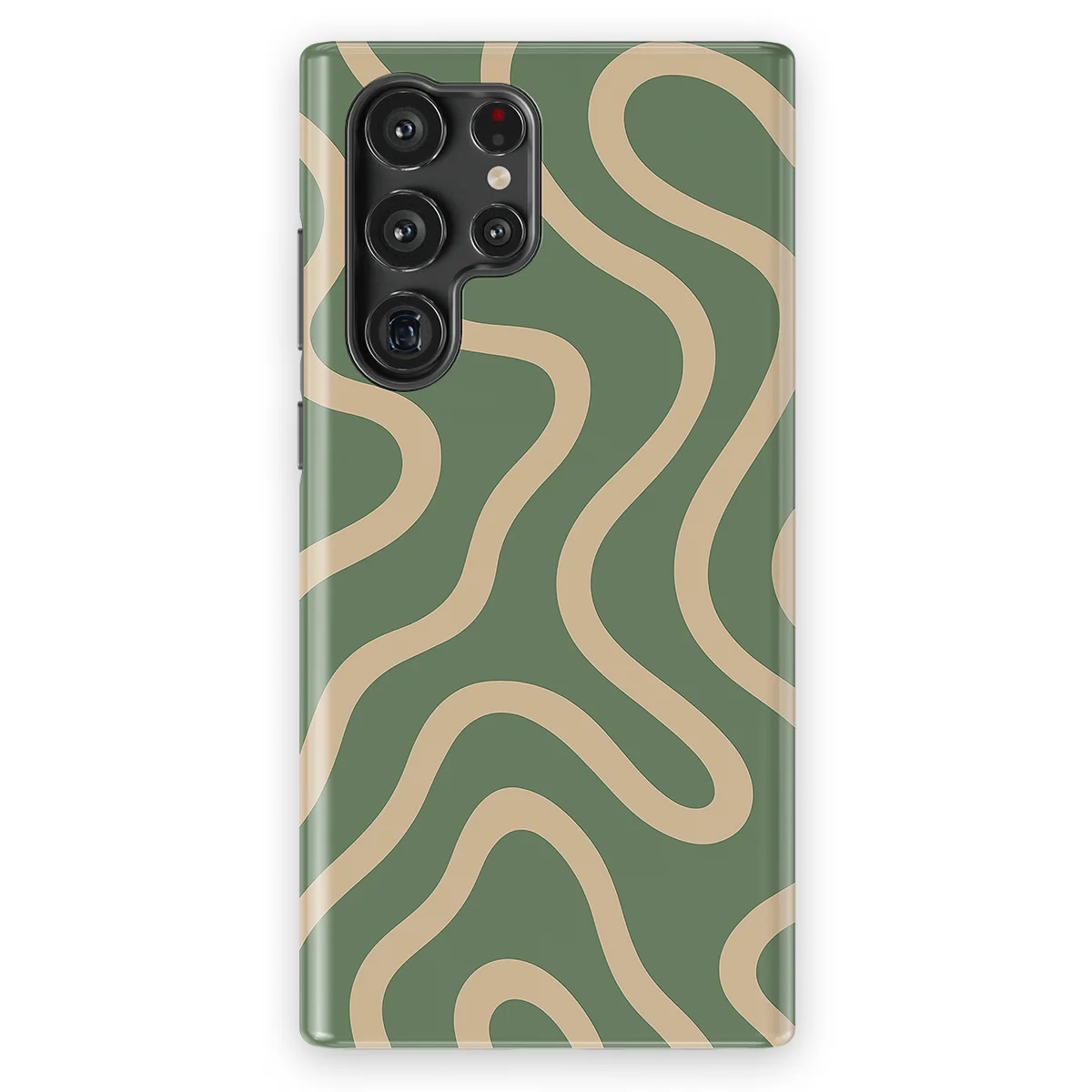 Curvy Lines - Olive Drift - Green/Beige case for Galaxy S22 Ultra - Image 1