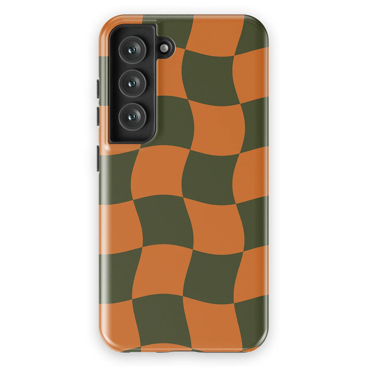 Checkered Warp - Pumpkin Pulse - Orange/Green/Multicolor case for Galaxy S23 FE - Image 1