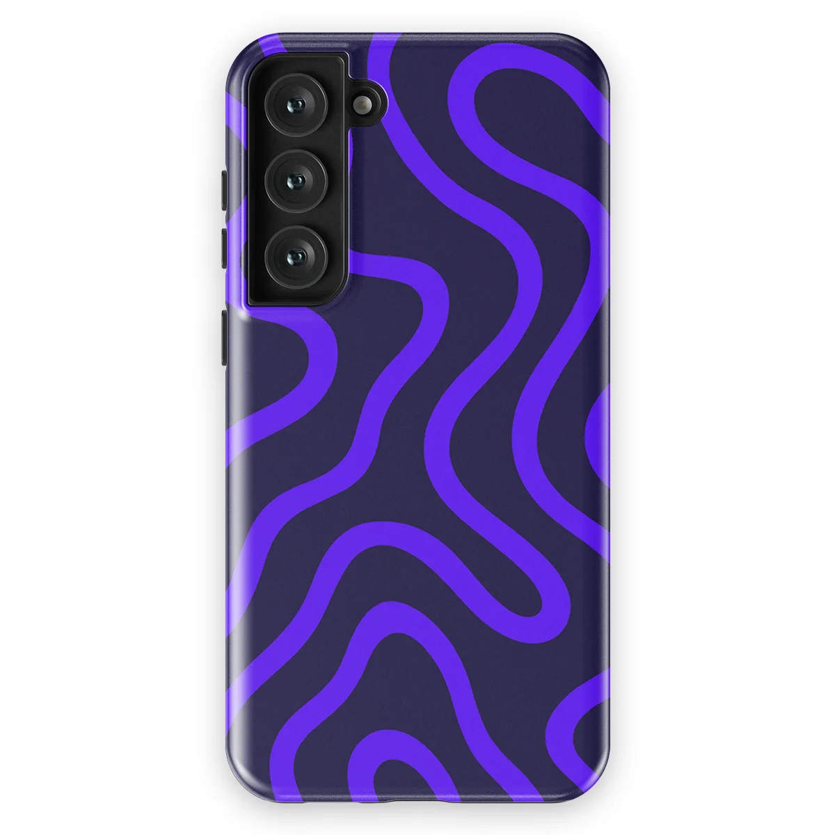 Curvy Lines - Electric Dusk - Black/Blue case for Galaxy S23 Plus - Image 1
