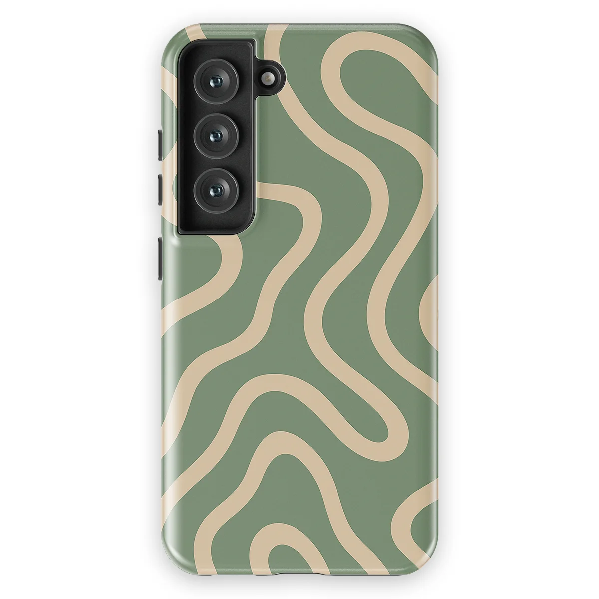 Curvy Lines - Olive Drift - Green/Beige case for Galaxy S23 - Image 1