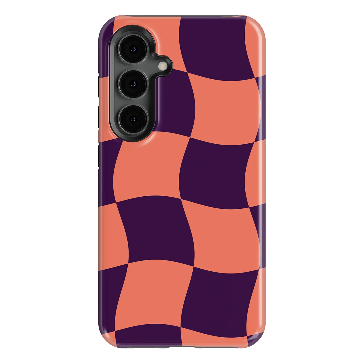 Checkered Warp - Check Flame - Purple/Pink/Multicolor case for Galaxy S24 FE - Image 1