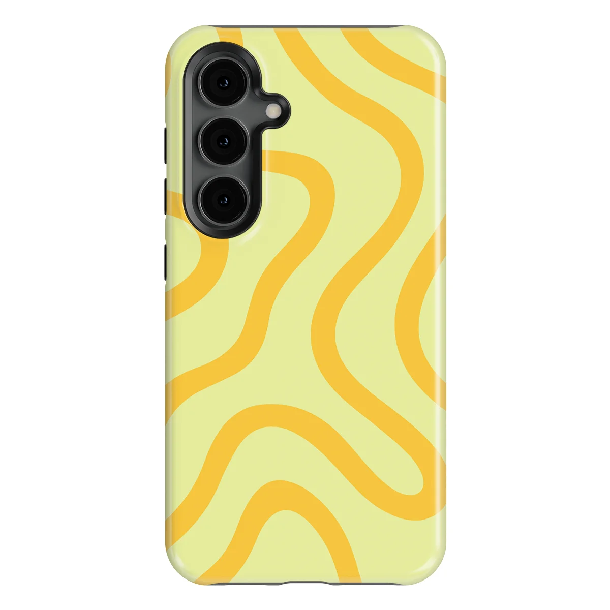 Curvy Lines - Lemon Loop - Yellow case for Galaxy S24 FE - Image 1