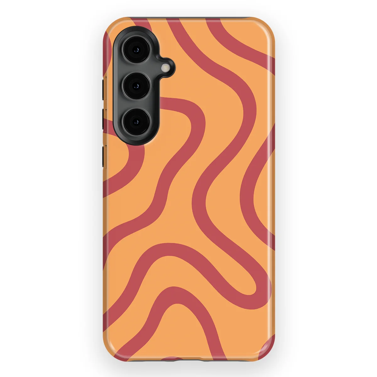 Curvy Lines - Terracotta Twist - Orange/Red case for Galaxy S24 Plus - Image 1