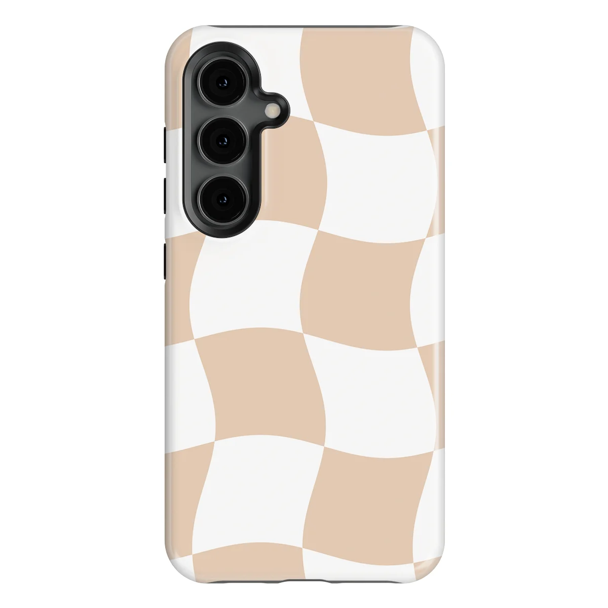 Checkered Warp - Linen Grid - Brown/White/Multicolor case for Galaxy S24 - Image 1