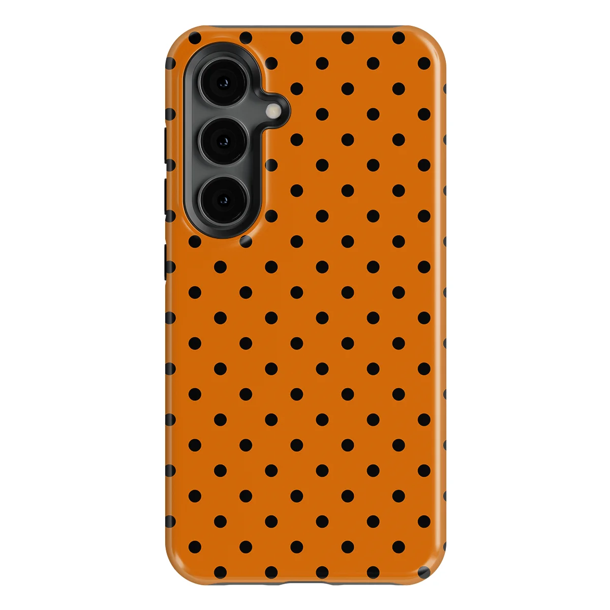 Polka Dots - Pumpkin Dots - Orange/Black case for Galaxy S24 - Image 1
