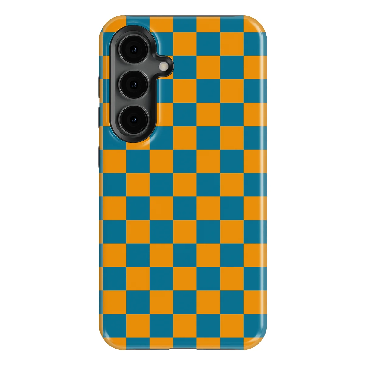 Tiny Squares - Petrol Pop - Orange/Blue/Multicolor case for Galaxy S24 - Image 1