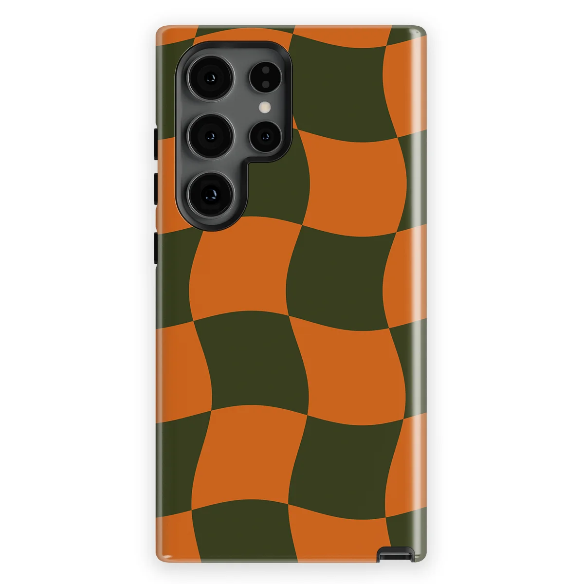 Checkered Warp - Pumpkin Pulse - Orange/Green/Multicolor case for Galaxy S24 Ultra - Image 1