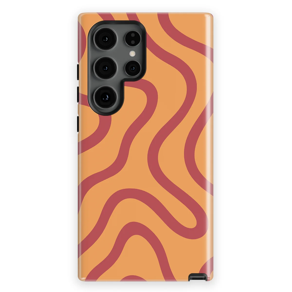 Curvy Lines - Terracotta Twist - Orange/Red case for Galaxy S24 Ultra - Image 1