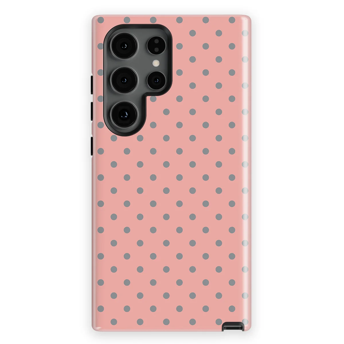 Polka Dots - Soft Grey Dots - Pink/Grey for Galaxy S24 Ultra