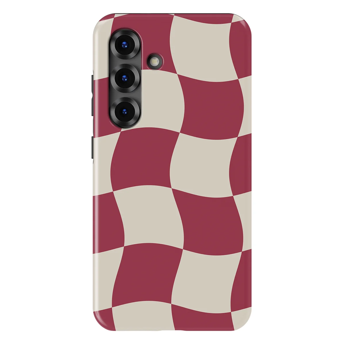 Checkered Warp - Crimson Wave - Red/White/Multicolor case for Galaxy S25 FE - Image 1