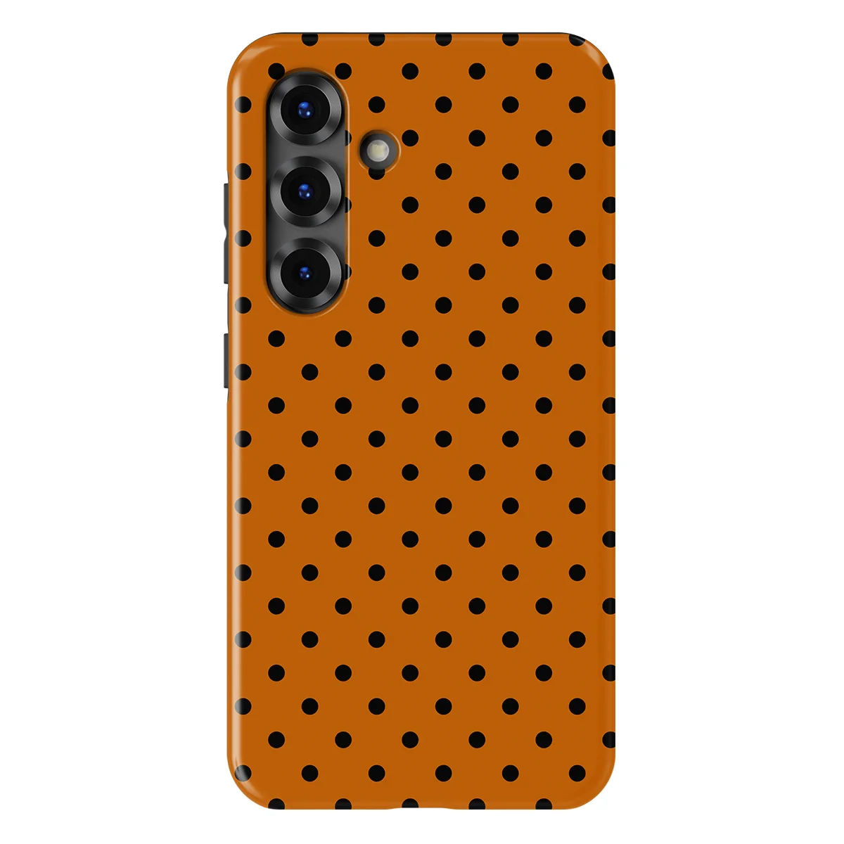 Polka Dots - Pumpkin Dots - Orange/Black case for Galaxy S25 FE - Image 1