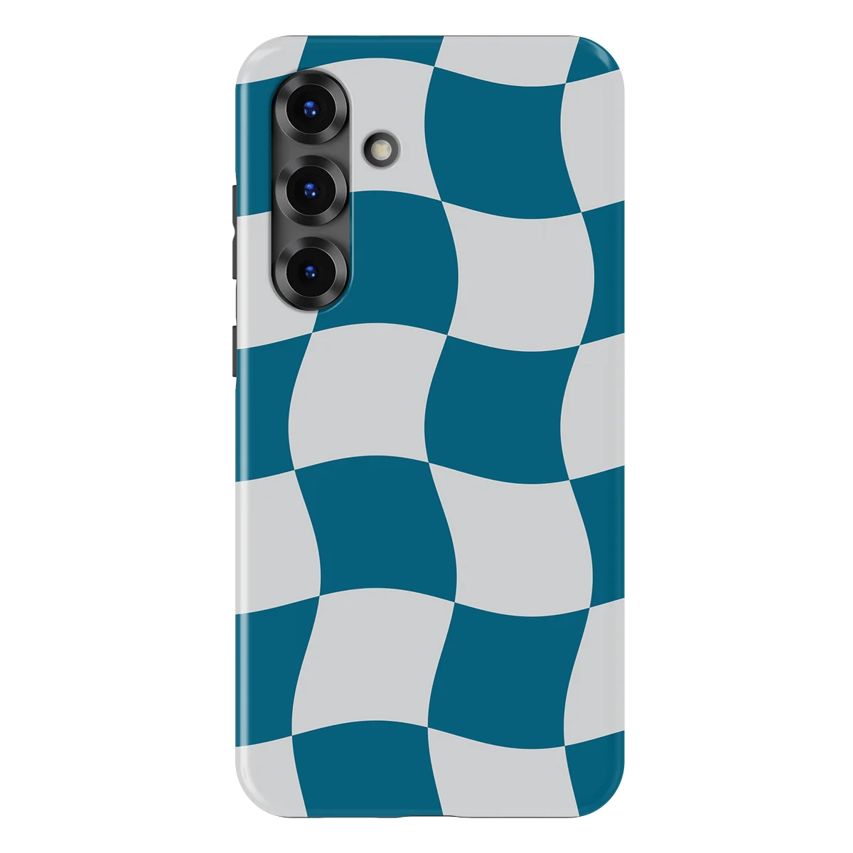 Checkered Warp - Frozen Motion - Blue/White/Multicolor case for Galaxy S25 Plus - Image 1