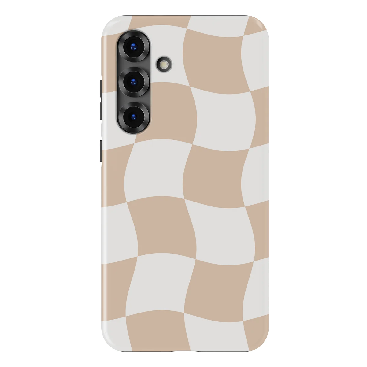 Checkered Warp - Linen Grid - Brown/White/Multicolor case for Galaxy S25 Plus - Image 1