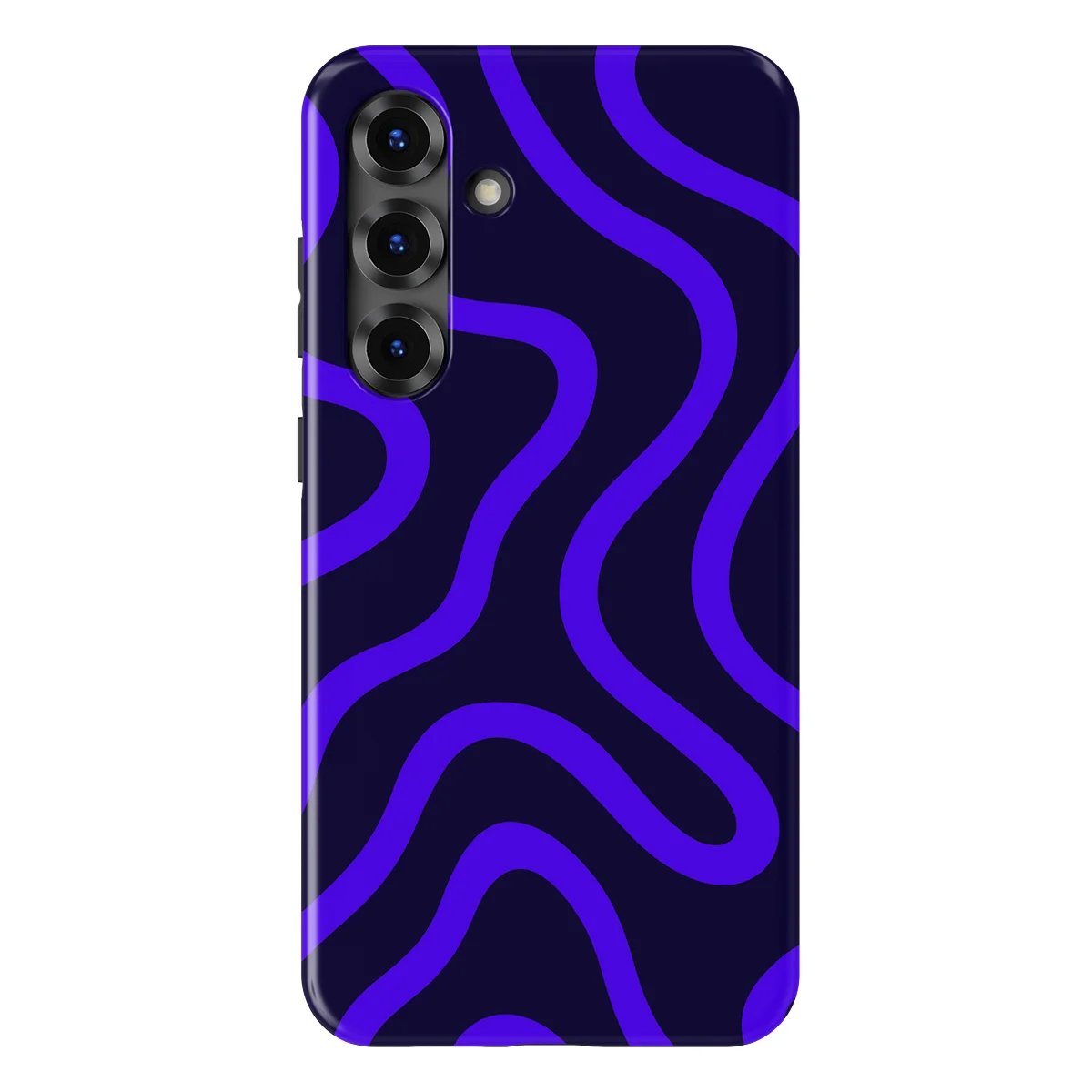 Curvy Lines - Electric Dusk - Black/Blue case for Galaxy S25 Plus - Image 1