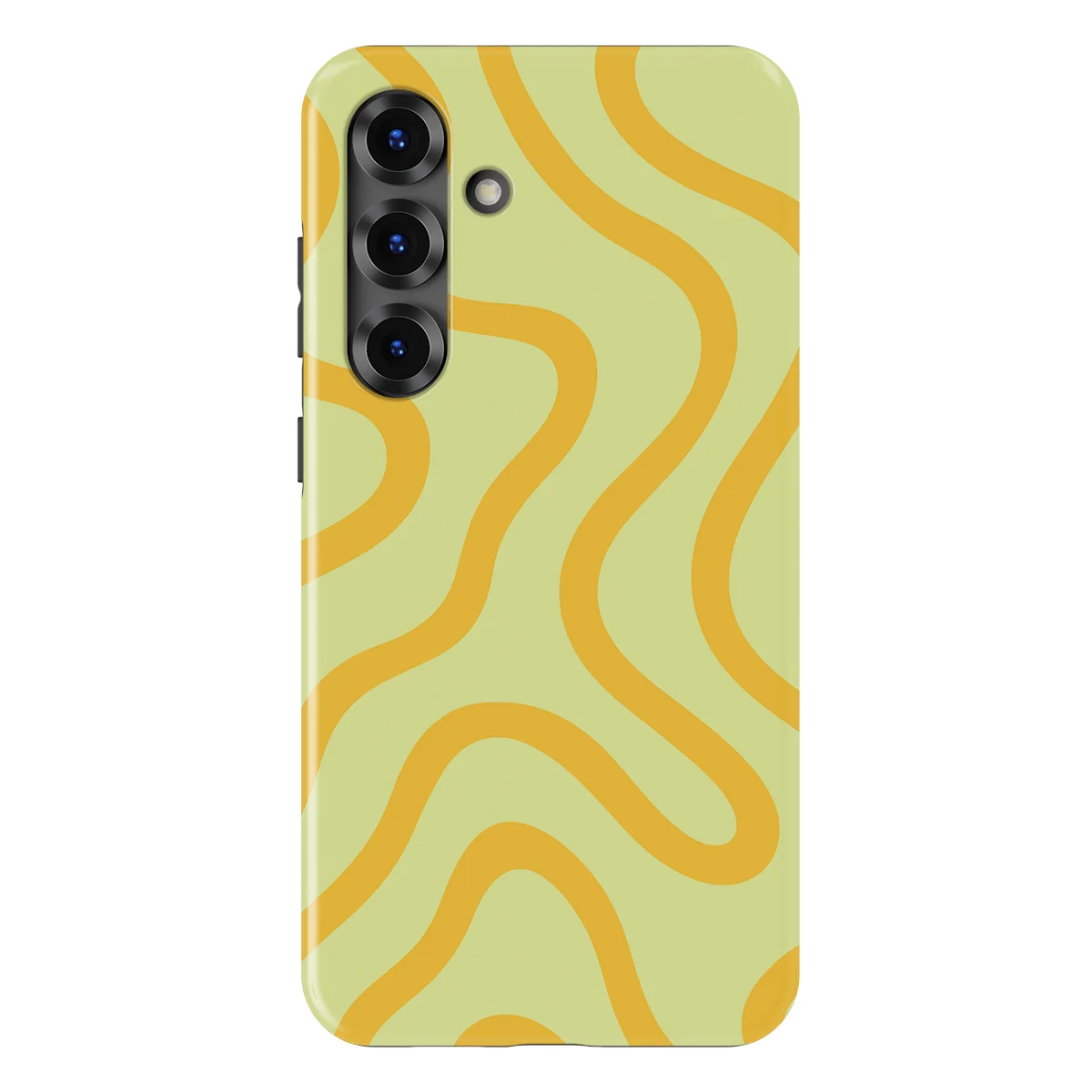Curvy Lines - Lemon Loop - Yellow for Galaxy S25 Plus
