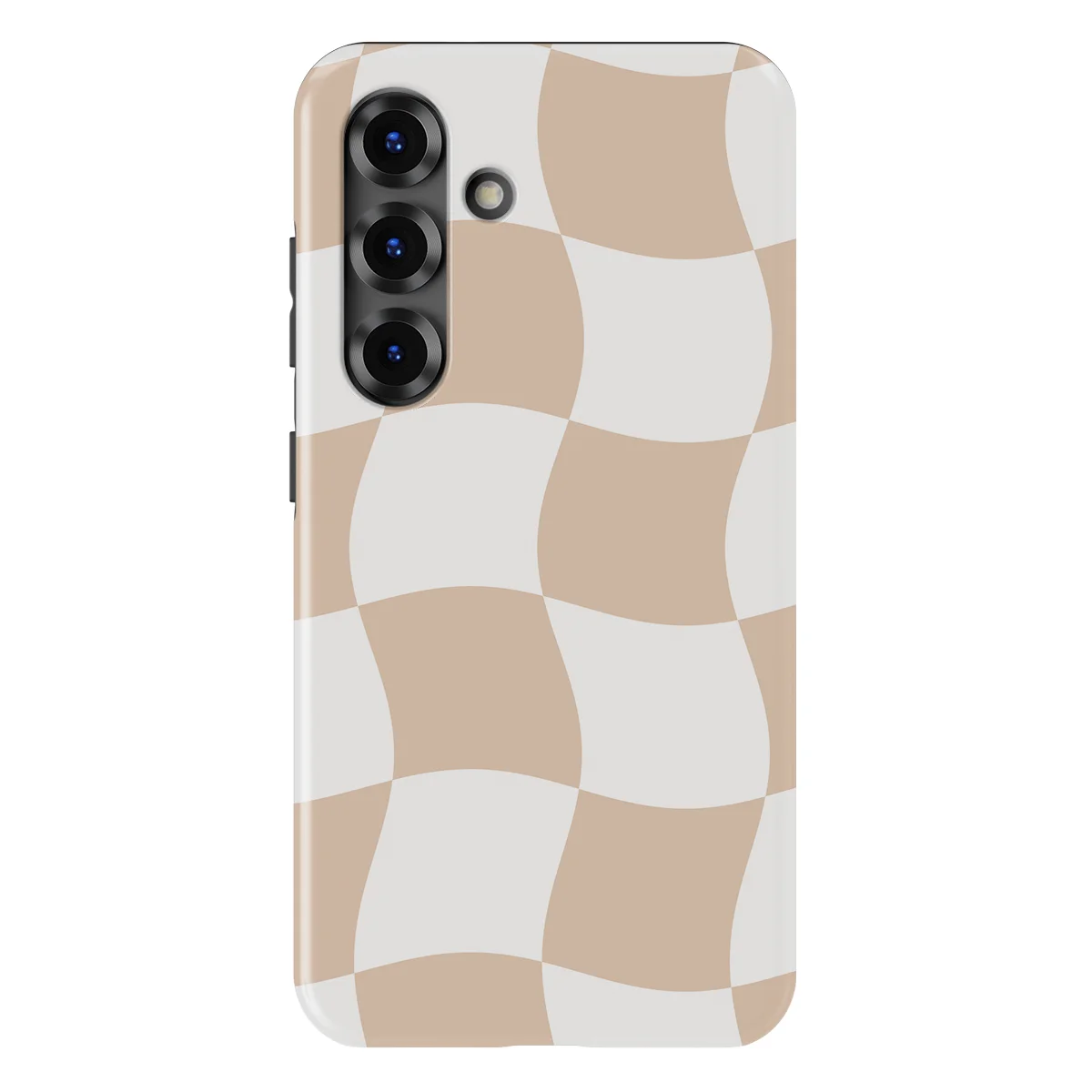 Checkered Warp - Linen Grid - Brown/White/Multicolor case for Galaxy S25 - Image 1