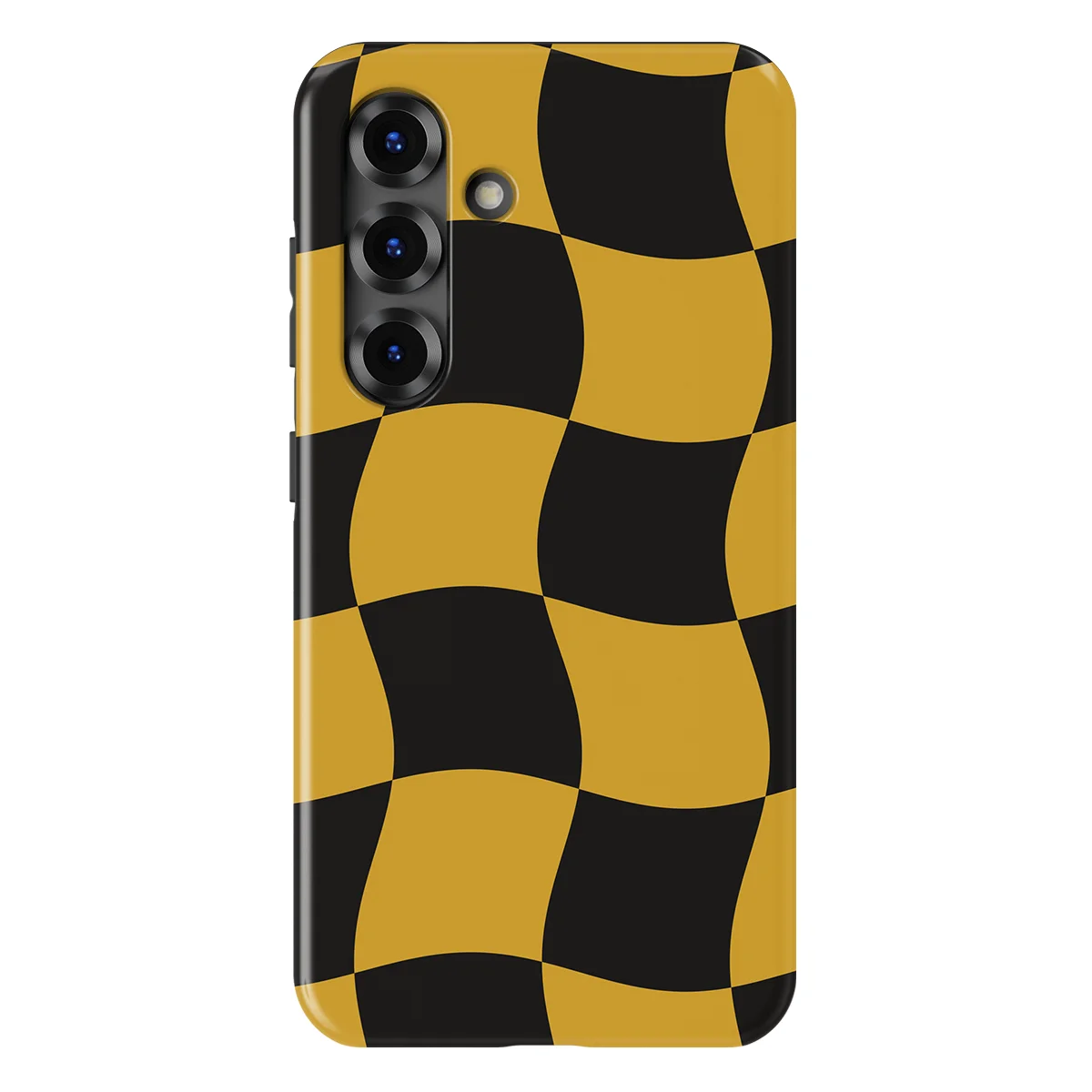 Checkered Warp - Yellow Rush - Yellow/Black/Multicolor case for Galaxy S25 - Image 1