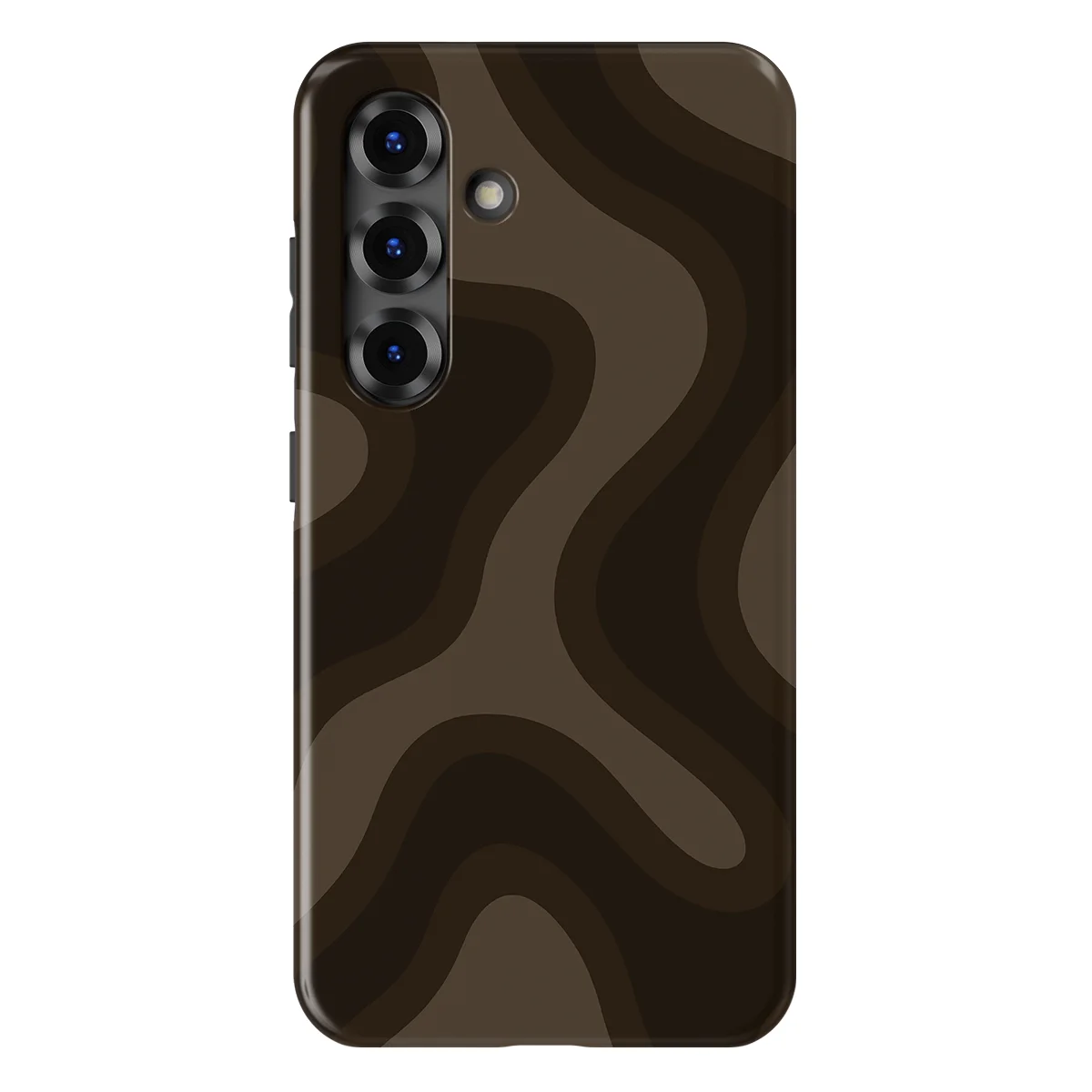 Curvy Lines - Espresso Wave - Brown case for Galaxy S25 - Image 1