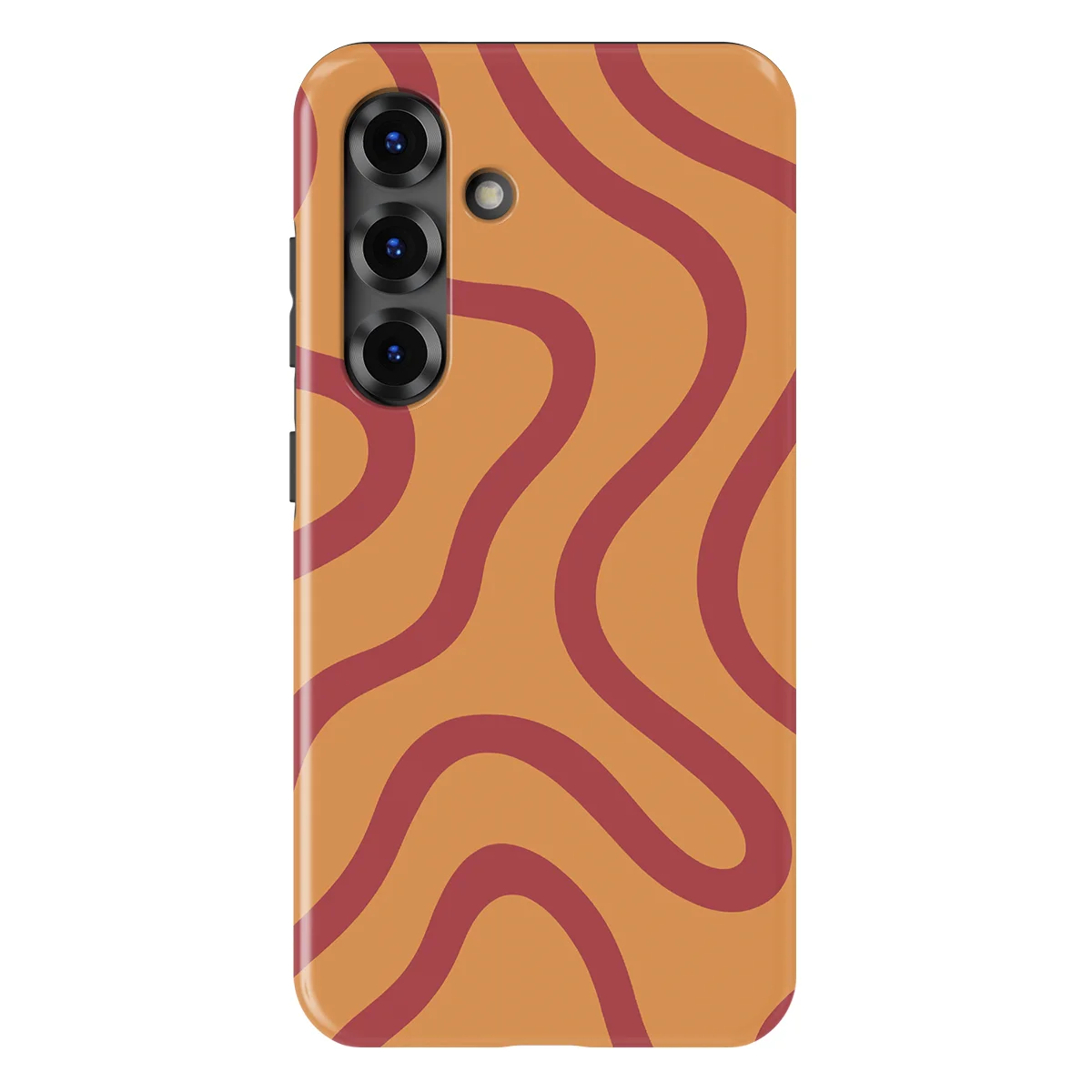 Curvy Lines - Terracotta Twist - Orange/Red case for Galaxy S25 - Image 1