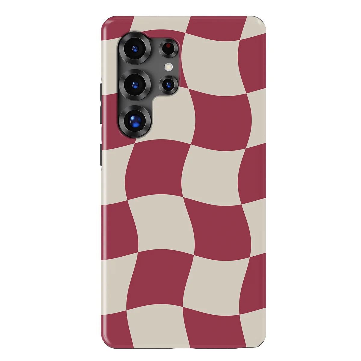Checkered Warp - Crimson Wave - Red/White/Multicolor case for Galaxy S25 Ultra - Image 1