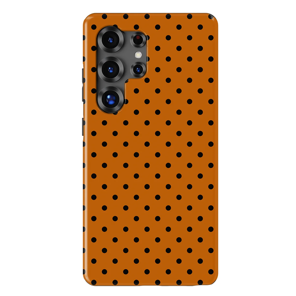 Polka Dots - Pumpkin Dots - Orange/Black case for Galaxy S25 Ultra - Image 1