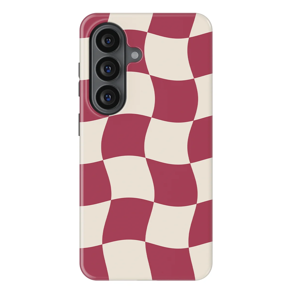 Checkered Warp - Crimson Wave - Red/White/Multicolor case for Galaxy S26 - Image 1
