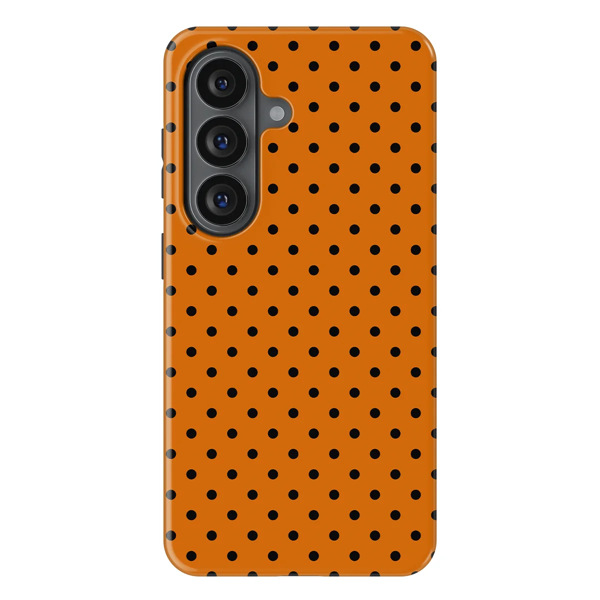 Polka Dots - Pumpkin Dots - Orange/Black case for Galaxy S26 - Image 1