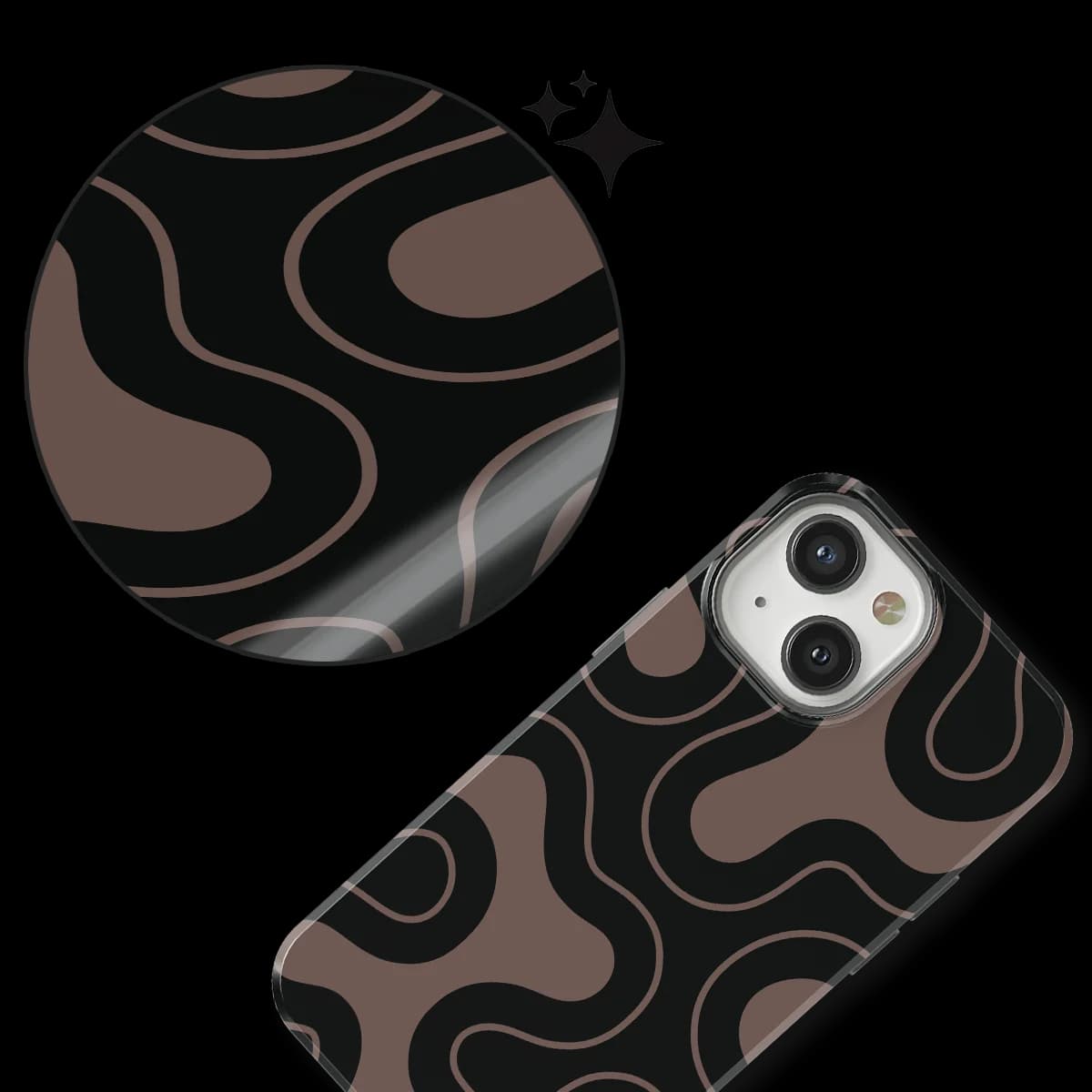 Motion Flow - Wander Lines - Black/Grey for iPhone 12