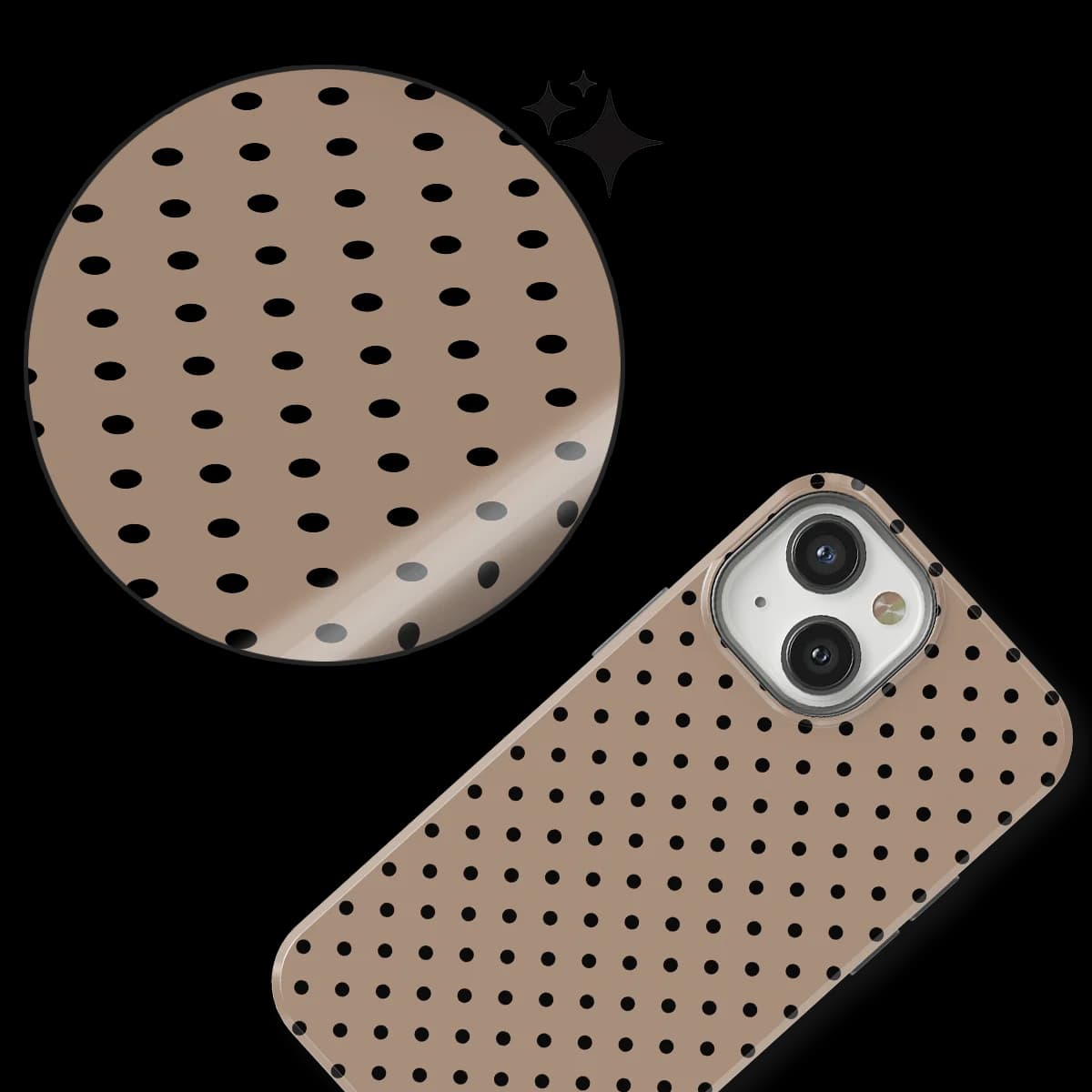 Polka Dots - Cocoa Noir - Brown/Black for iPhone 13