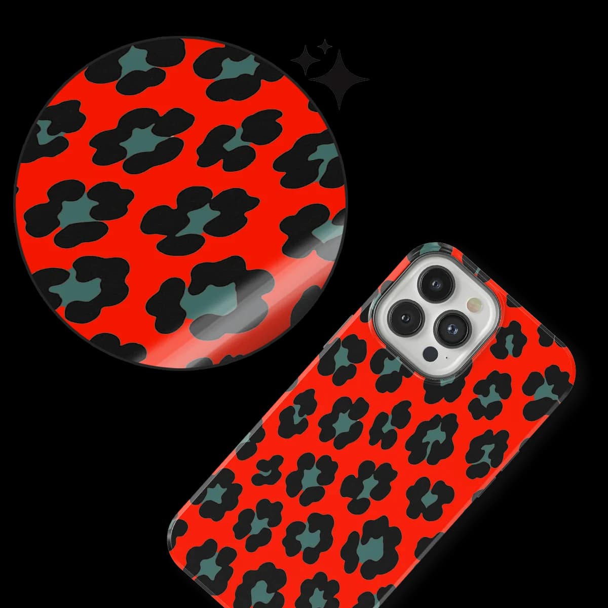 Animals - Jungle Blaze - Red/Blue for iPhone 13 Pro