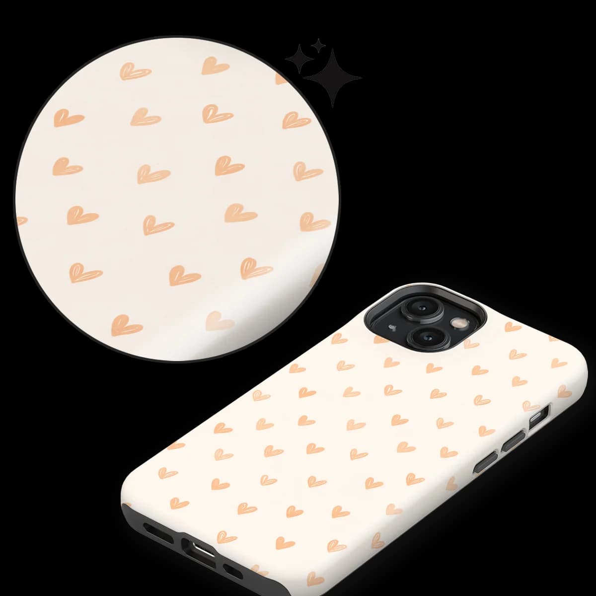 Little Love - Blush Hearts - White/Orange for iPhone 14