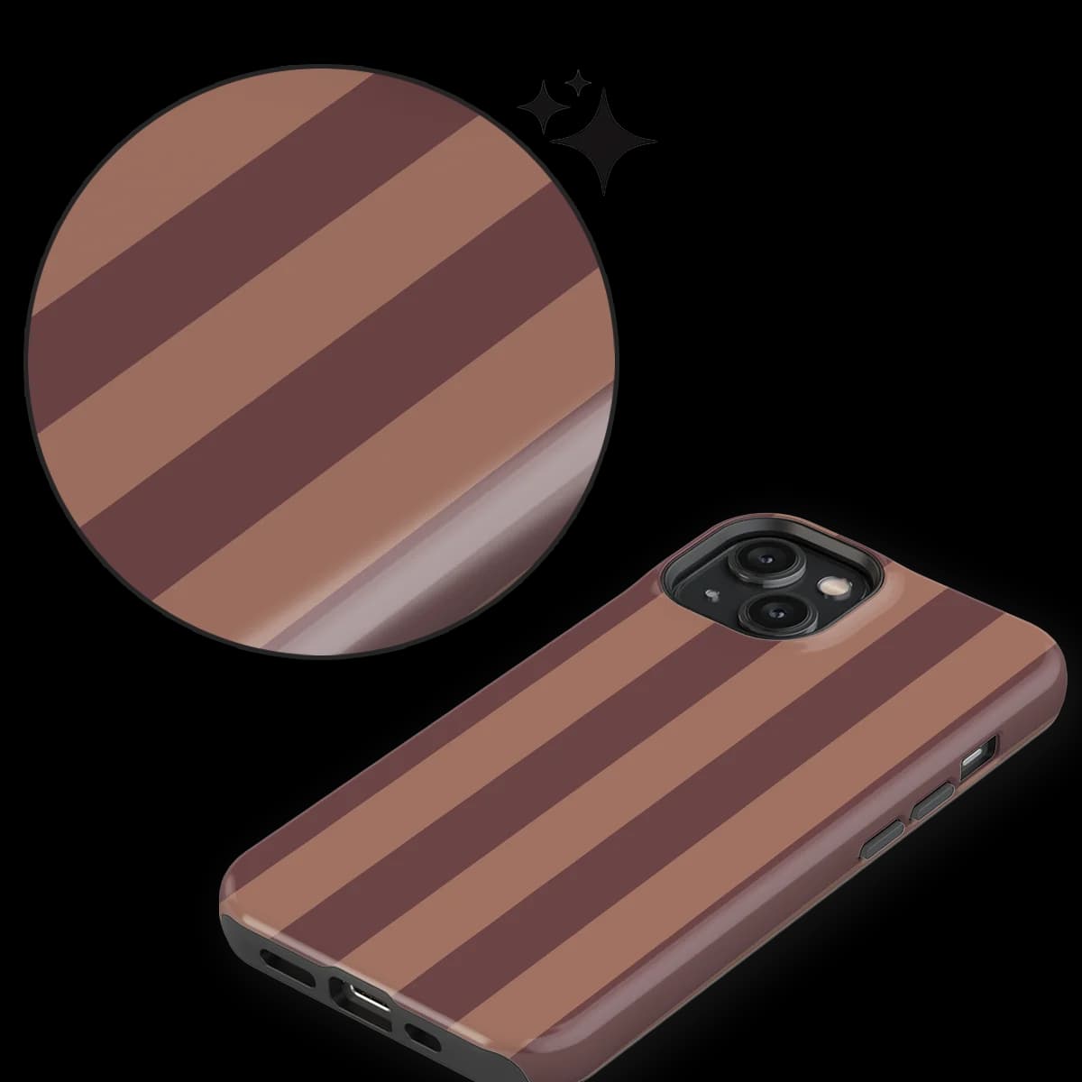 Stripes - Burgundy Rush - Purple/Brown/Multicolor for iPhone 14
