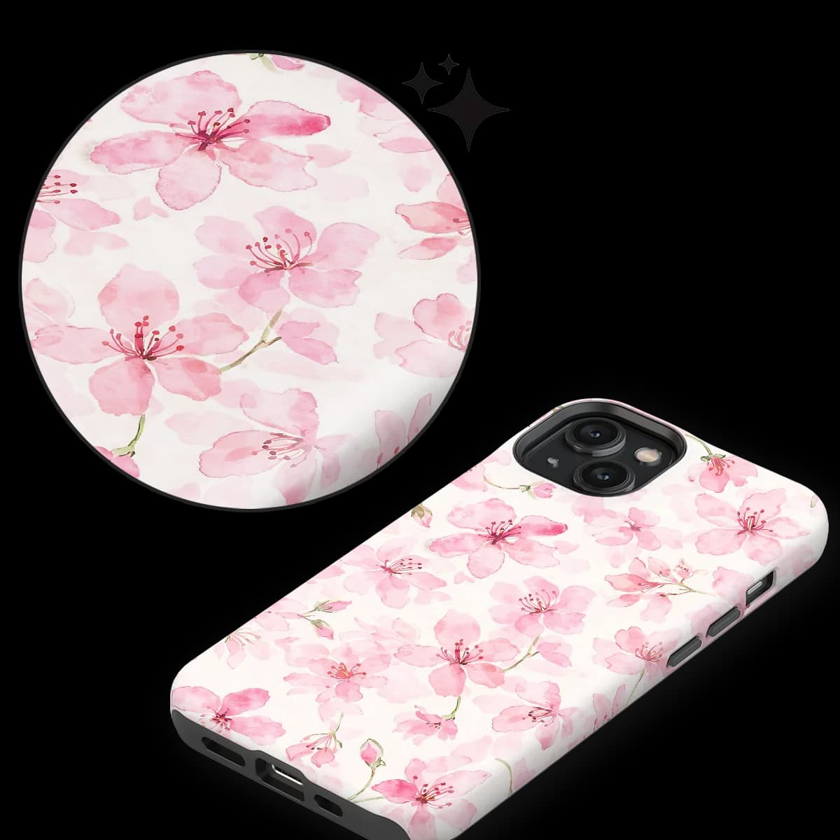 Watercolor Flowers - Cherry Blossom - Pink for iPhone 14