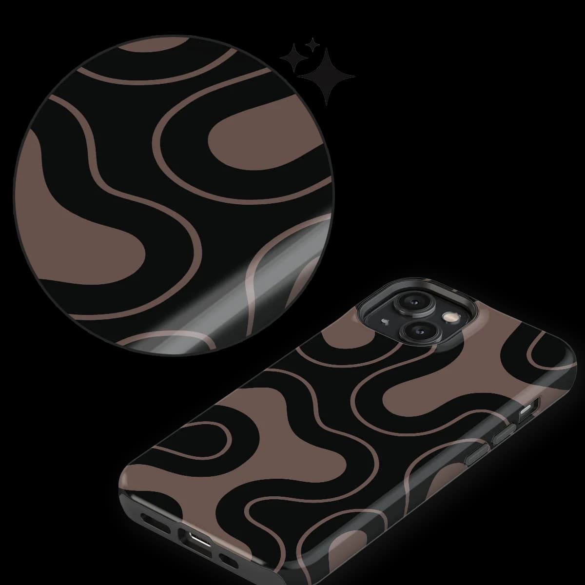 Motion Flow - Wander Lines - Black/Grey for iPhone 14 Plus