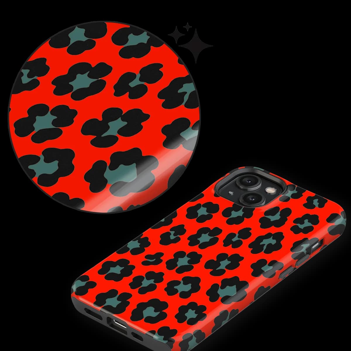 Animals - Jungle Blaze - Red/Blue for iPhone 15
