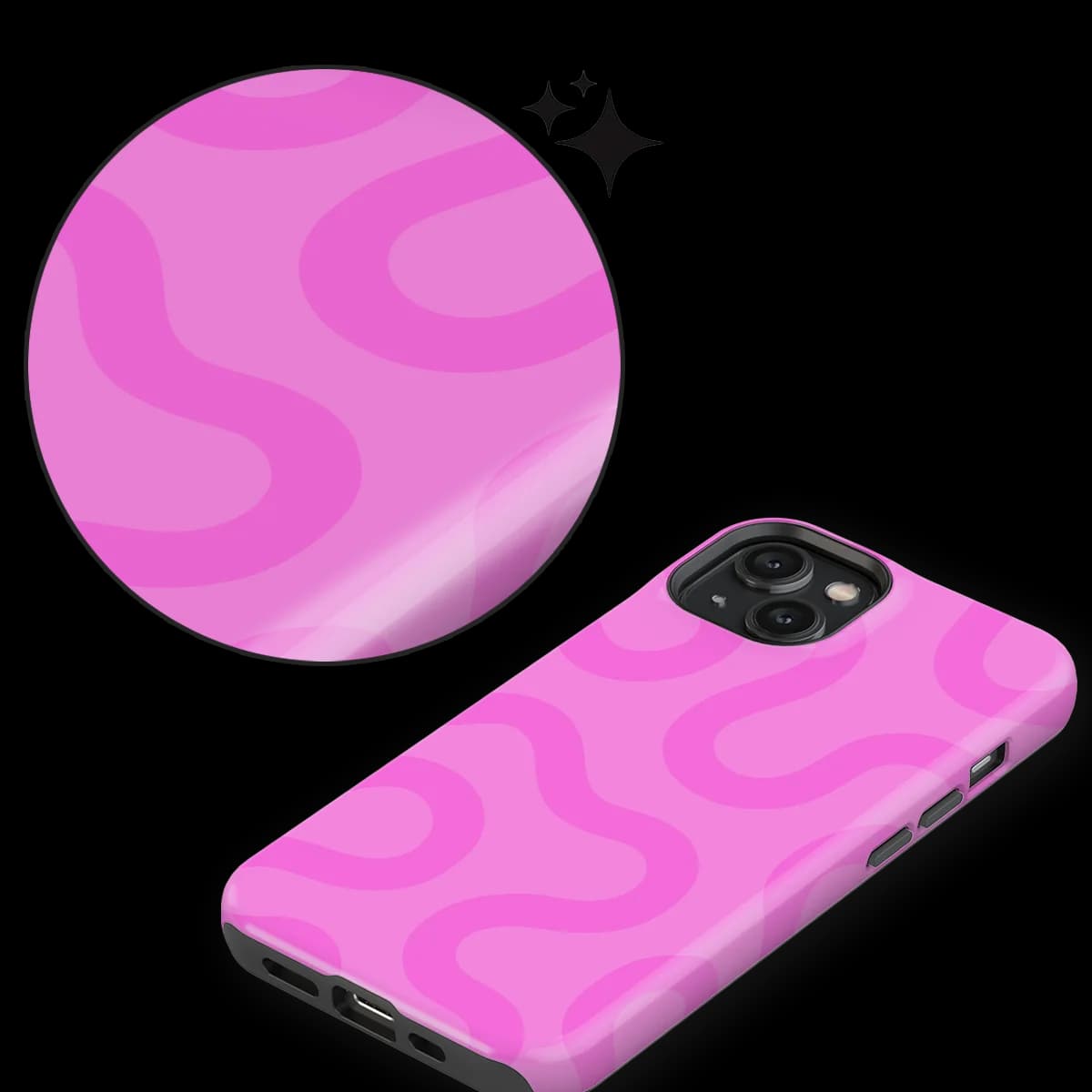 Motion Flow - Bubble Waves - Pink for iPhone 15