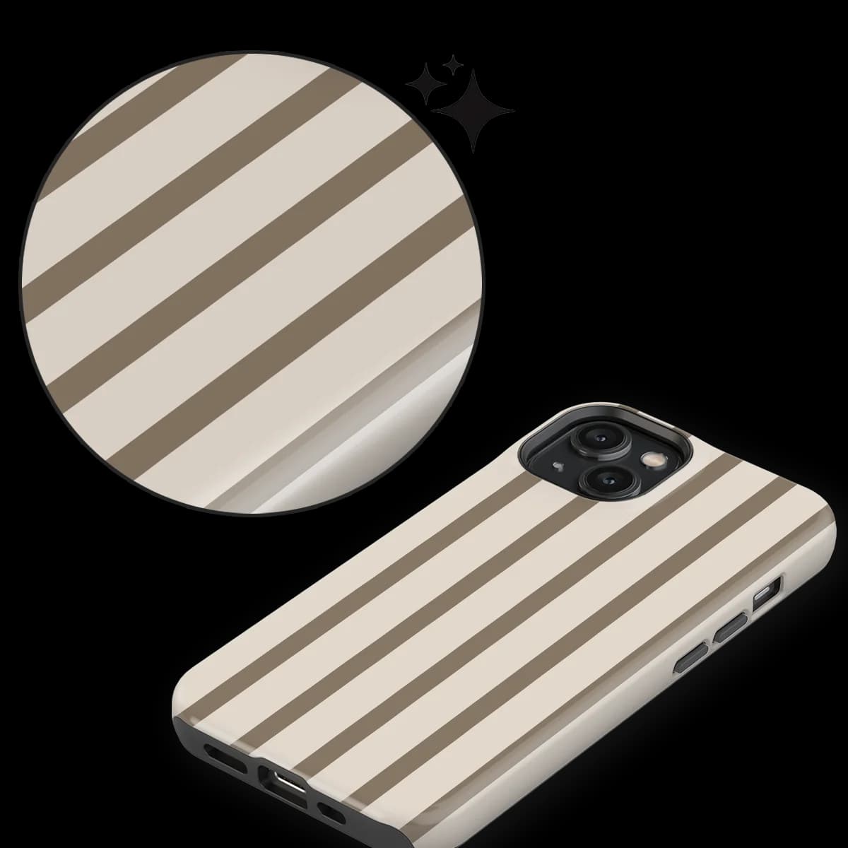Stripes - Linen Wood - Beige/Brown for iPhone 15
