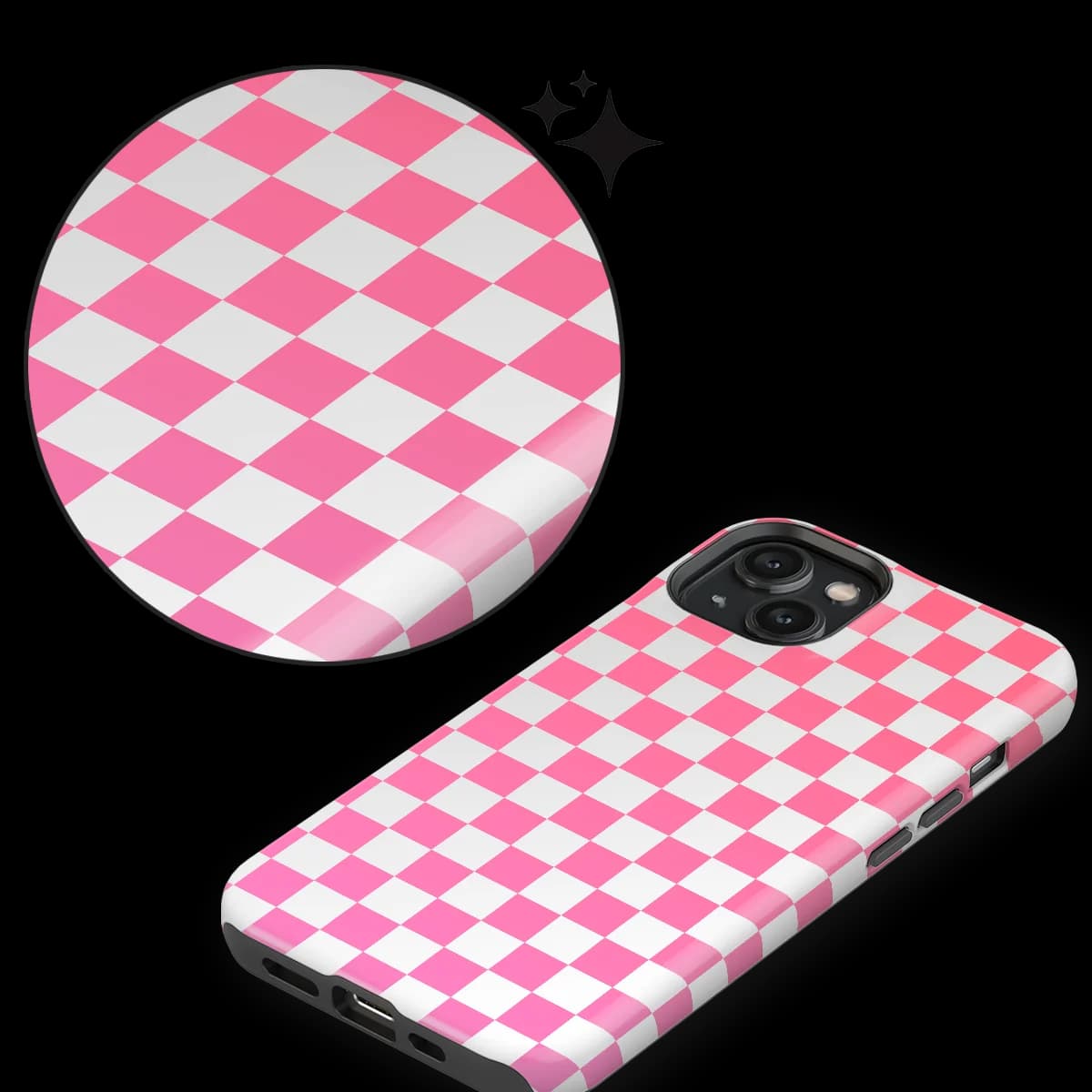 Tiny Squares - Pink Pop Grid - Pink/White/Multicolor for iPhone 15