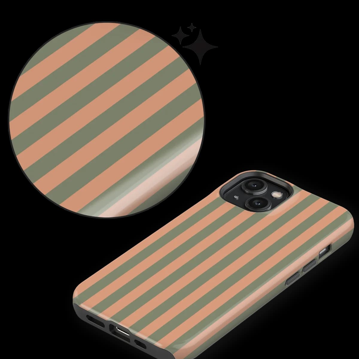 Stripes - Sweet Sage - Green/Pink/Multicolor for iPhone 15 Plus
