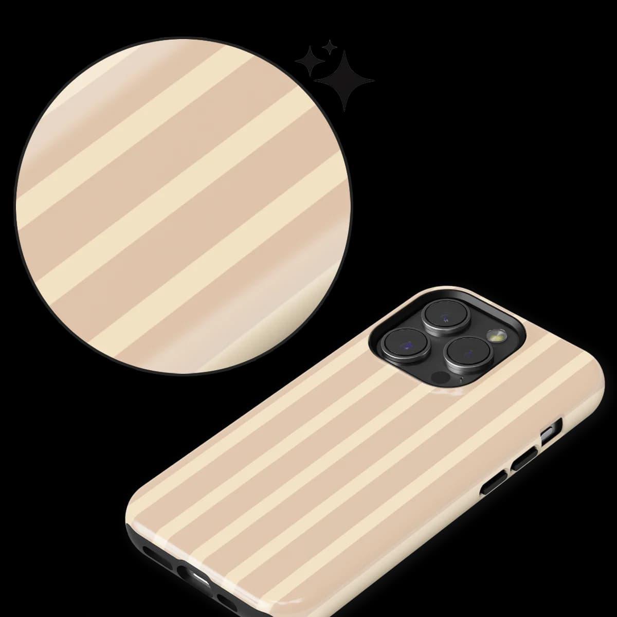 Stripes - Milk Blush - Pink/Beige for iPhone 15 Pro